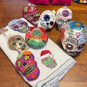 Vibrant Sugar Skull Holiday Ornament Collection Day of the Dead